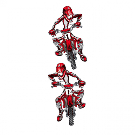 LT RED MOTO CROSS BIKE DECAL