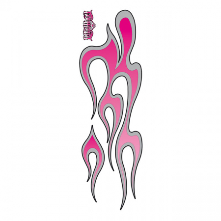 LT PINK FLAMES LEFT DECAL