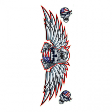 LT WINGED V TWIN SKULL DECAL