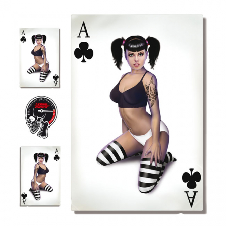 LT ACE OF CLUBS PIN UP DECAL