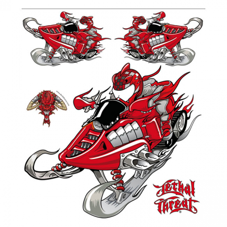 LT RED FIRE SLED DECAL