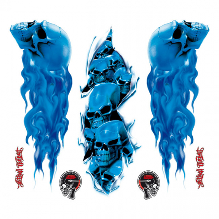 LT BLUE SKULLS DECAL