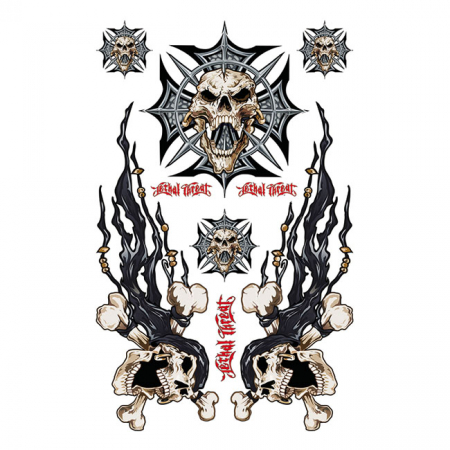 LT MALTESE CROSS SKULL DECAL