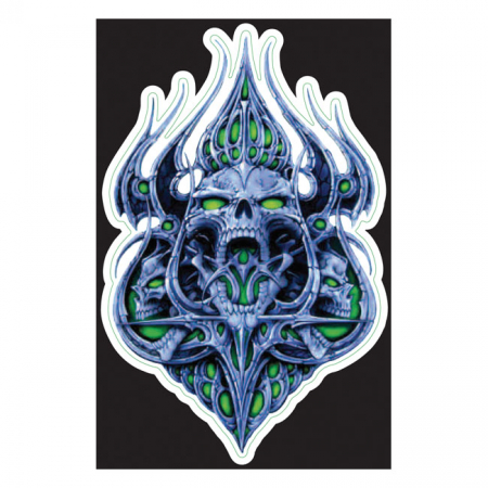 LT GREEN SKULL DECAL