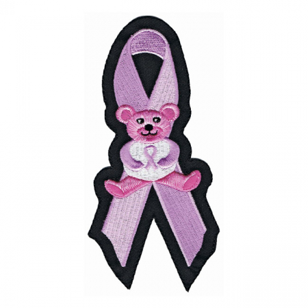 LT PINK RIBBON BEAR PATCH