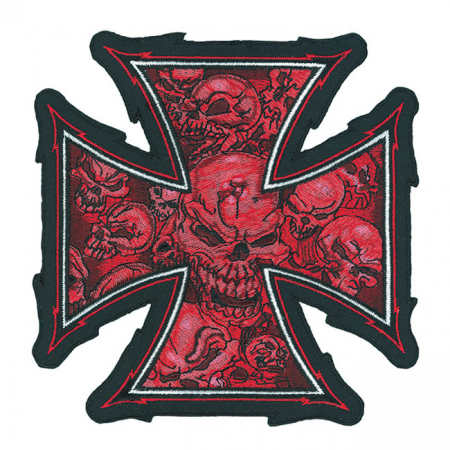 LT SKULL MALTESE CROSS PATCH