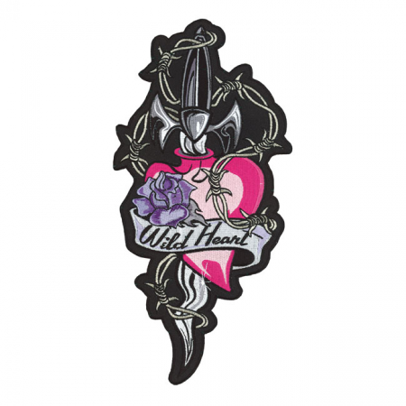 LT PINK HEART N DAGGER PATCH