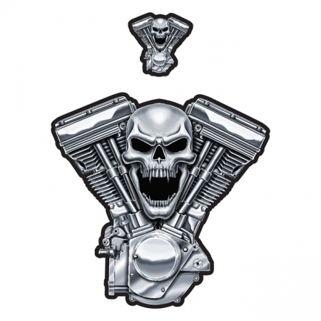 LT MINI DECAL V TWIN ENGINE SKULL