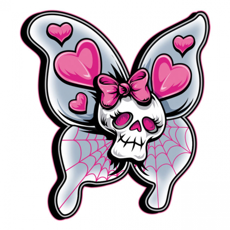 LT MINI DECAL SKULL BUTTERFLY