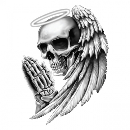 LT MINI DECAL ANGEL SKULL