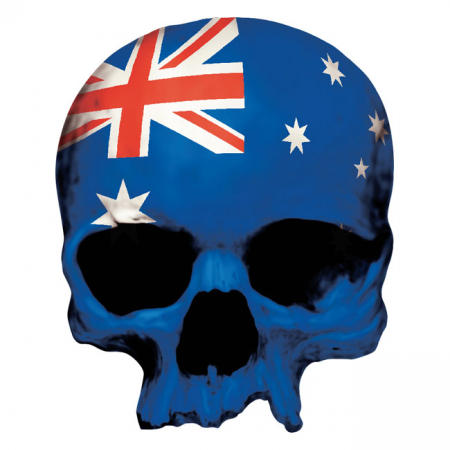 LT MINI DECAL AUSTRALIAN SKULL