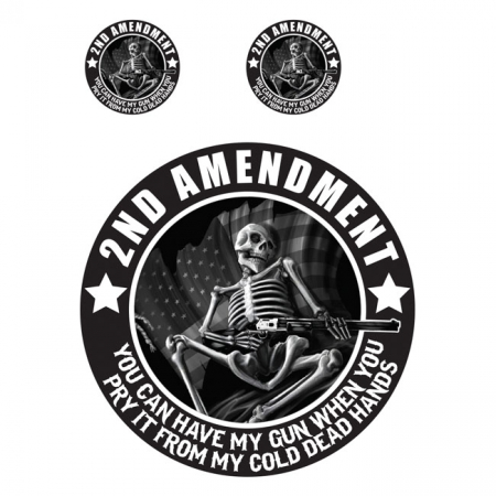 LT MINI DECAL 2ND AMENDMENT SKULL