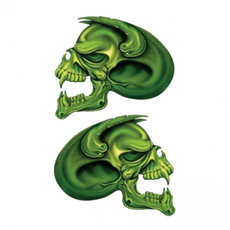 LT MINI DECAL GREEN SKULL SET