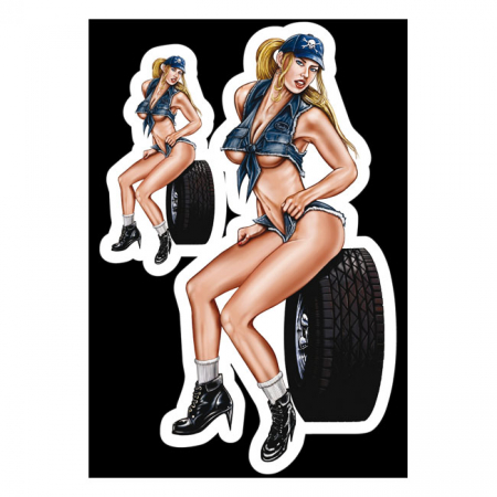 LT MINI DECAL MECHANIC BABE DECAL