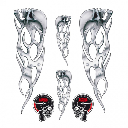 LT TRIBAL CHROME SKULLS DECAL