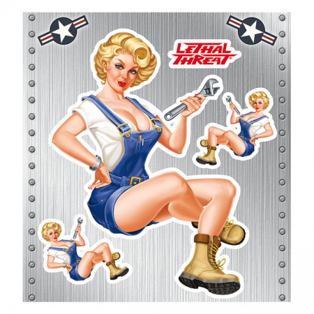 LT VINTAGE WRENCH GIRL DECAL