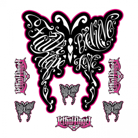 LT BUTTERFLY WORDS DECAL