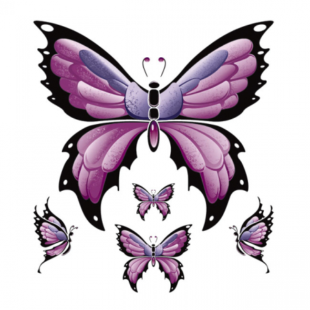 LT PURPLE BUTTERFLY GLTR DECAL