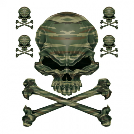 LT FOREST CAMO SKULL DECAL