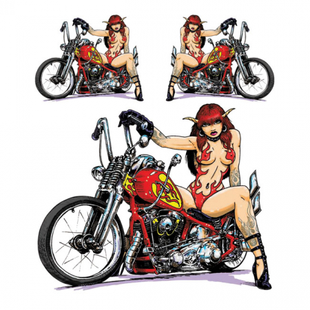 LT DEVIL BIKER CHICK DECAL