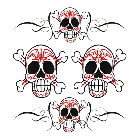 LT PINSTRIPE SKULL DECAL