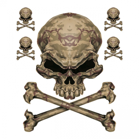 LT DESERT CAMO SKULL DECAL