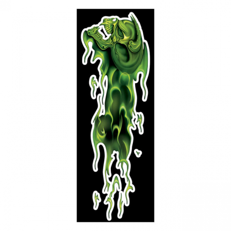 LT GREEN SKULL LEFT DECAL