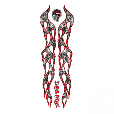 LT SKULL PILE FLAMES RED DECAL