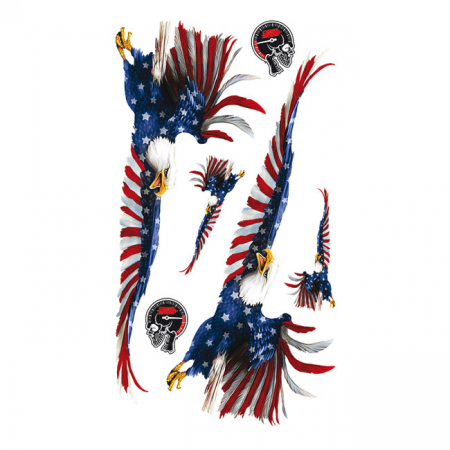 LT GLITTER DECAL USA FLAG EAGLE