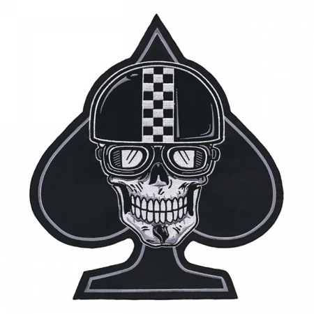 LT LARGE PATCH RACER SPADE SKULL