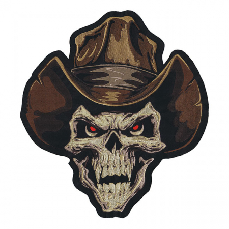 LT LARGE PATCH COWBOY SKULL