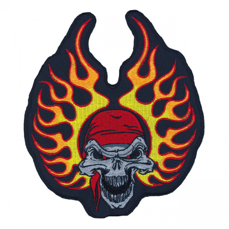 LT LARGE PATCH FLAME BANDANA SKULL