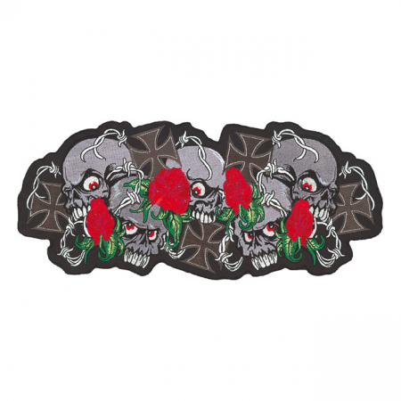 LT SKULL N ROSES PATCH