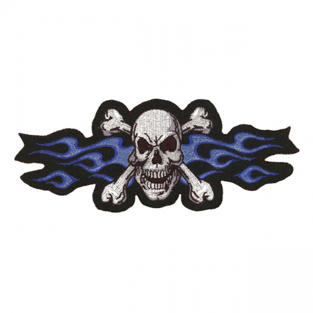 LT MINI PATCH BLUE FLAMING SKULL