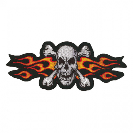 LT MINI PATCH YELLOW FLAME SKULL