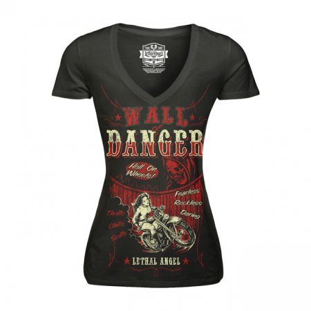 LT WALL OF DANGER V-NECK T-SHIRT BLACK