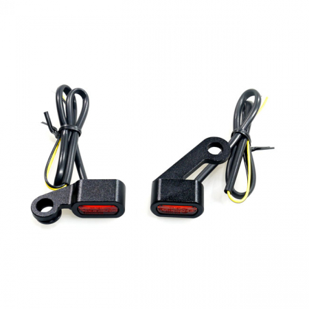 FASTLINE, BELOW BAR LED TURN SIGNAL SET. BLACK, AMBER LENS