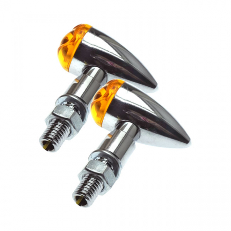 PB2 LED TURN SIGNALS CHROME, AMBER LENS