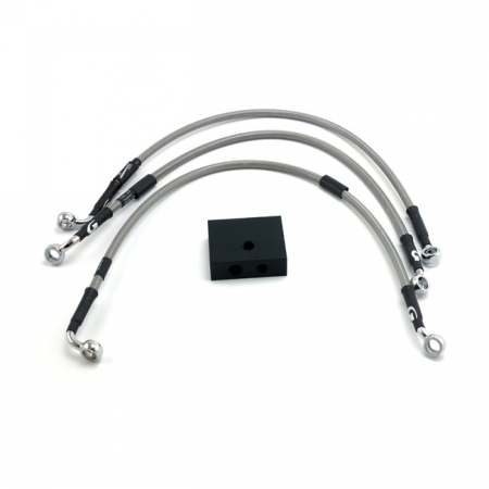 GOODRIDGE BRAKE LINE FRONT, STAINLESS CLEAR COATED