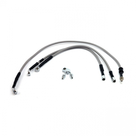 GOODRIDGE BRAKE LINE FRONT, STAINLESS CLEAR COATED