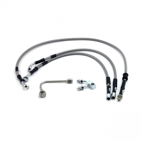 GOODRIDGE BRAKE LINE FRONT, STAINLESS CLEAR COATED