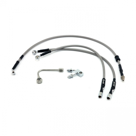 GOODRIDGE BRAKE LINE FRONT, STAINLESS CLEAR COATED