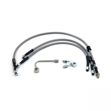 GOODRIDGE BRAKE LINE FRONT, STAINLESS CLEAR COATED