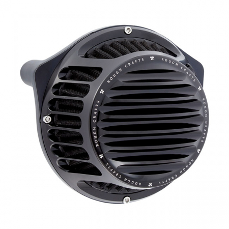 ROUGH CRAFTS, ROUND FINNED AIR CLEANER ASSEMBLY. ALL BLACK