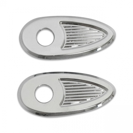 KODLIN, FENDER STRUT TURN SIGNAL HOLE COVERS. CHROME