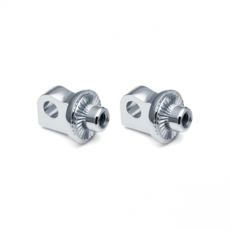 KURYAKYN, SPLINED MALE MOUNT PEG ADAPTERS. ADJ. STOP. CHROME