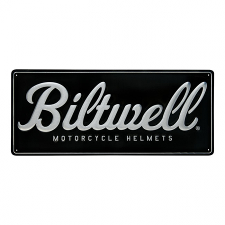 BILTWELL SCRIPT SHOP SIGN BLACK/ALUMINUM