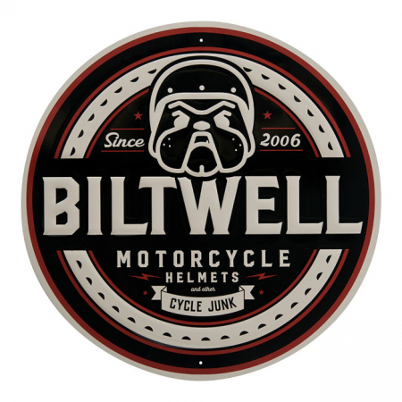 BILTWELL BULLDOG SHOP SIGN BLACK/GREY/GARNET