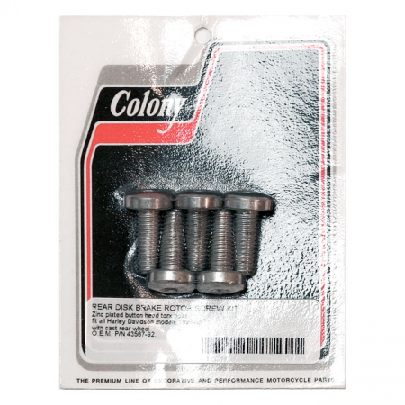 COLONY, FRONT/REAR BRAKE ROTOR BOLT KIT. BUTTON HEAD TORX