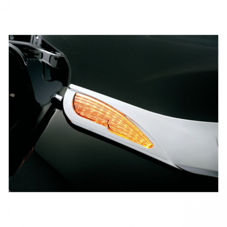 KURYAKYN, WINDSHIELD TRIM WITH TURN SIGNAL ACCENTS, CHROME